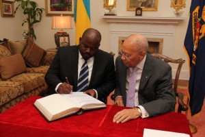 The Hon. Mr. Justice Ian Winder (Ag) and His Excellency Sir Arthur Foulkes Governor General of The Bahamas